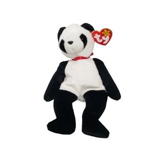 Ty Beanie Babies 1997 Fortune The Panda Bear Black White Plush (8.5 Inch)
